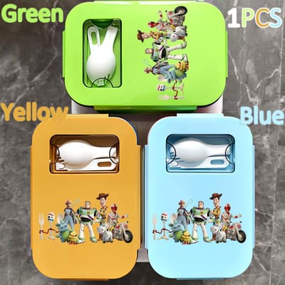 Lunchbox 1000ML Toy Story Bento Lunchbox Voedseldoos Blauw Ingepakte Doos Sheriff Woody Pride Buzz Lightyear Kinderen Gttf Blue 1PCS