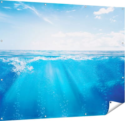 Gards Tuinposter Helder Blauwe Zee onder Water - 150x120 cm - Tuindoek - Tuindecoratie - Wanddecoratie buiten - Tuinschilderij