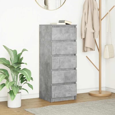 vidaXL - Dressoir - met - lades - 37,5x35x99 - cm - spaanplaat - betongrijs