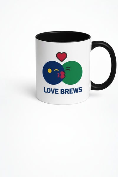 Liefdes Kus Mok 'Love Brews' - Romantische Koffiemok - Uniek Cadeau voor Geliefden