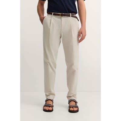 Bugatti Herren Broek met bandplooien van luxe Pima-katoen, fijn corduroy