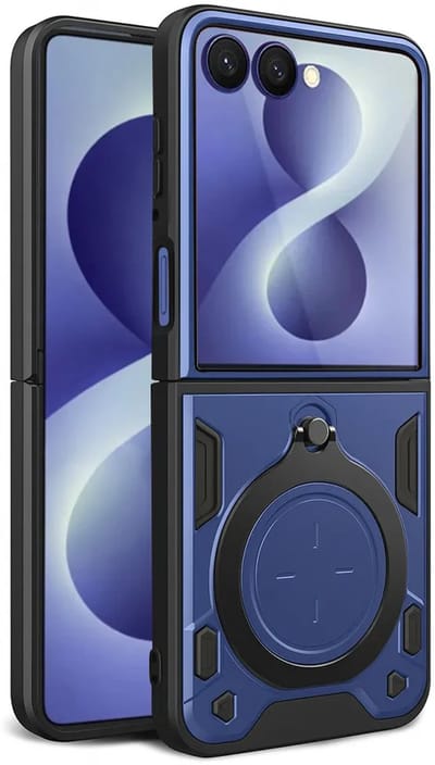 Hoesje geschikt voor Samsung Galaxy Z Flip 8 - Techsuit CamGuard Pro Back Cover - Blauw