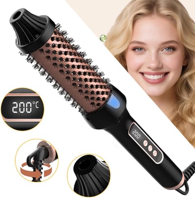 38MM Thermische Borstel - Krultang Krulborstel - Verwarmde Ronde Borstel - Ionische Verwarmde Krulborstel Voor Haar - Ionische Haarkruller Met 9 Temperatuurstanden