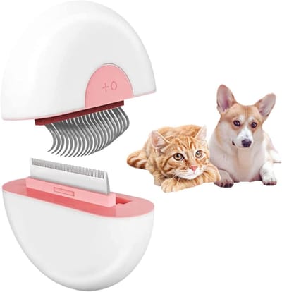 2-in-1 Borstel voor Honden en Katten - Dieren Verzorging Kam voor het Verwijderen van Vacht, Klitten en Dode Haren - Handige en Wasbare Massageborstel voor Huisdieren