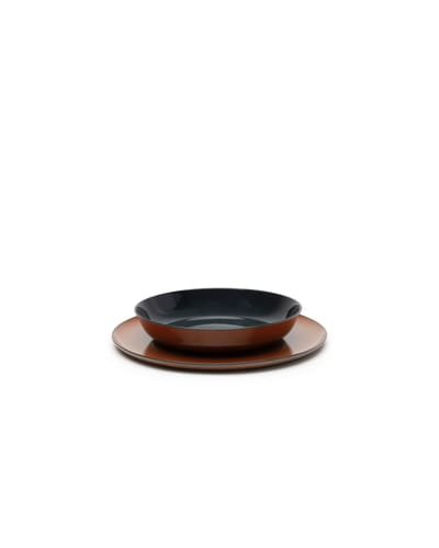 Serax Anita Le Grelle Serveerschaal - M - 21 cm - Donkerblauw/Roest
