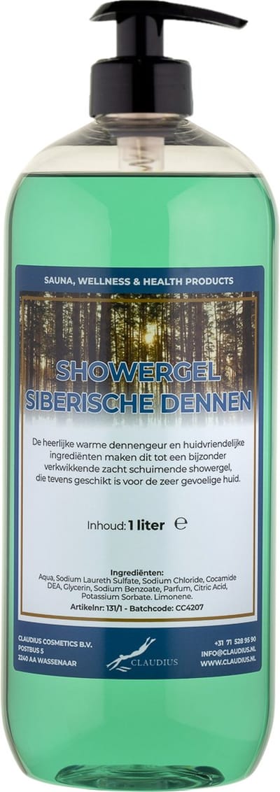 Douchegel Siberische Dennen 1 liter - met gratis pomp - Showergel