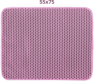 Bovista Kattenbak Mat - Katten Mat - Grit Opvanger - Schoonloopmat Kattenbak - Kattenbak Uitloopmat - Kattenbak Matje - Cat Litter Mat - Anti Slip - Roze- 55x75cm