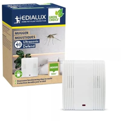 Edialux Ultrasonic Defend insectenverjager (50 m²) - Effectieve Insectenverjager - Met gratis cheatsheet