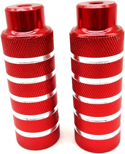 Fiets Stunt Pegs - Voetsteunen Fiets - Extra Grip - Antislip Gegroefd - 11 cm - Rood