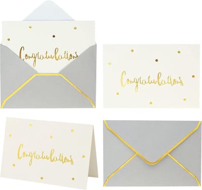 Set van 36 Blanco Wenskaarten met Enveloppen Goud en Wit 10x15 cm Diverse Gelegenheden