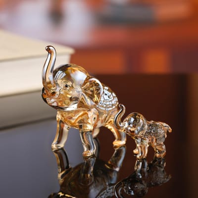 Kristallen olifant, glazen olifanten met kristallen dieren, verzamelbare beeldjes, ornamenten, verjaardagsdecoratie voor huisdecoratie 1pc