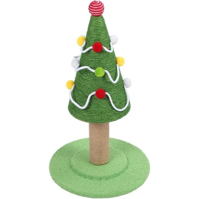 Arbre à Griffer Chat Style Sapin de Noël Sisal Protège Meubles Structure Stable Arbre à Chat Griffoir pour Maison Intérieur Large: 40 X 65cm / 15.7 X 25.6in green