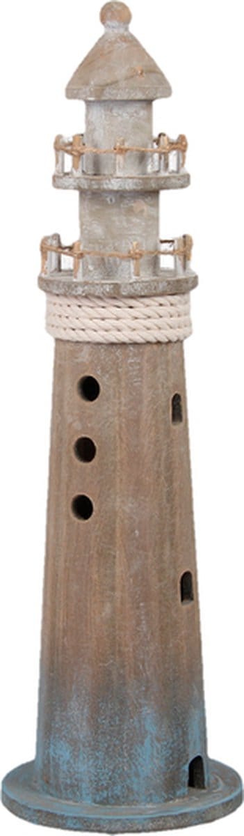 Wooden Lighthouse Blue 37 Cm