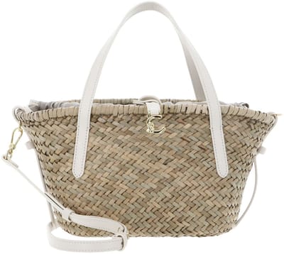 COCCINELLE handtas schoudertas C-Me Summer Straw Handbag Natural / Pearl beige