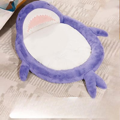 Nouveau tapis de couchage en forme de requin mignon, nid pour chien et chat, confortable, automne et hiver, chaud, épais, nid pour animaux de compagnie, anti-rayures L (70 * 55)