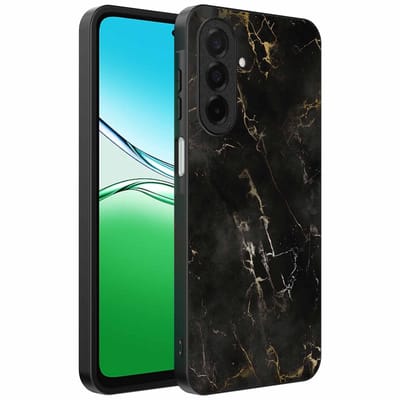 Geschikt voor Oppo A5 Telefoonhoesje met marmer opdruk - TPU backcover case black marble design - Zwart - Smartphonica geschikt voor Oppo A5