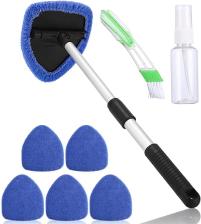 ‌JeiibrZui Ruitenwisser‌ - Ruitenreiniger - Telescopische Reiniging Voorruit SUV 25.5-42Cm Verlengbaar 180 Graden Draaibaar - 1 Stuk - Blauw