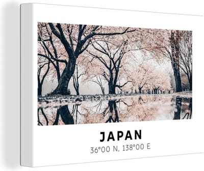 Canvas Schilderij Sakura - Japan - Lente - 30x20 cm - Wanddecoratie