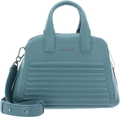 MANDARINA DUCK Leren Handtas Schoudertas I-Con Tote Mistral Mintgroen
