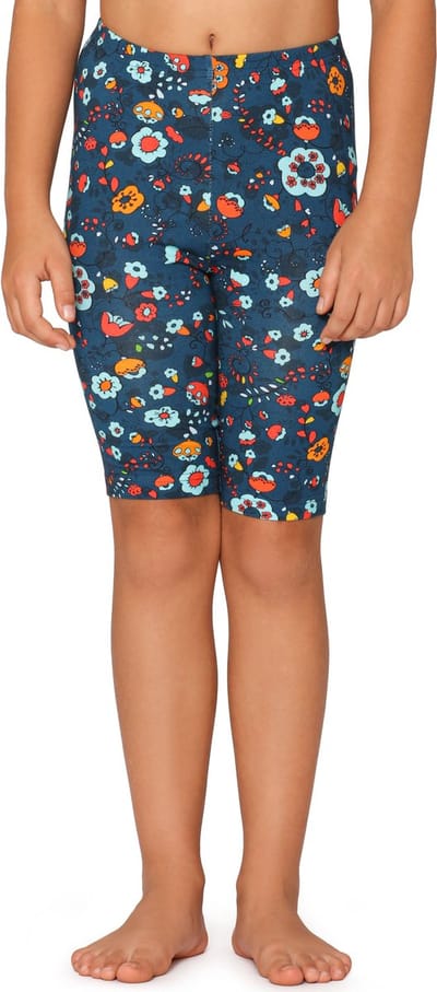 Merry Style Meisjes Leggings - Sport - Vrijetijdsbroek - Korte - Katoen - Blauw/kleine bloemen - 110 - MS-MS10-406-LE