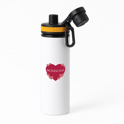 Hacebo® - Beterschap hartje en kleine hartjes waterfles met draaidop oranje - iemand die ziek is of iets gebroken heeft - ziek - koorts - snel beter worden - cadeau - beterschap cadeau - kado - gift - geschenk - water fles - 850ML