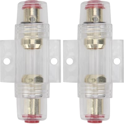 2 Stuks Auto Audio AGU Zekeringhouder W60A 80A Zekeringen Zekeringhouder voor 4 6 8 Gauge Draad 12?24V white