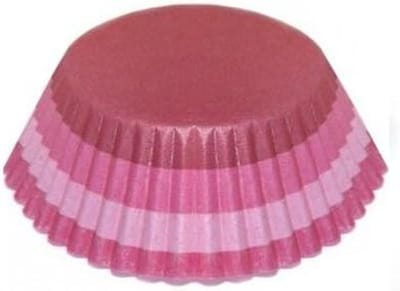 Papieren Beker - Cake Cups - Bakken Maken - Roze Strepen - 60 Stuks - Wit