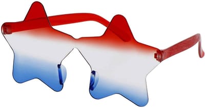 Folat - Feestbril - sterren rood wit blauw - WK voetbal 2026 - WK voetbal versiering - WK voetbal outfit - Nederland WK