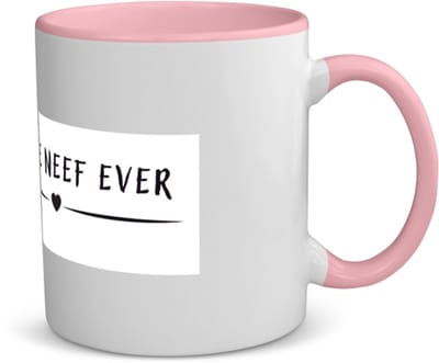 Akyol - beste neef ever koffiemok - theemok - roze - Neef - cousin - leuk cadeau voor je neef - 350 ML inhoud