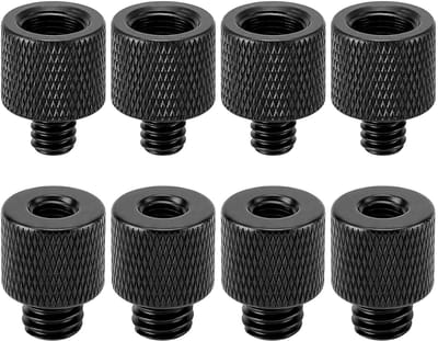 SnelShoppen - 8pcs Aluminium Legering Draadadapter 3/8 Inch naar 1/4 Inch Microfoonstandaard Adapter, Schroefadapter Statief voor Camera, Lampen en Me