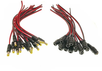 DC Power Pigtail Kabels - Stroomkabels CCTV Adapter - Camera Beveiliging Aansluiten - 5.5mm x 2.1mm Connector