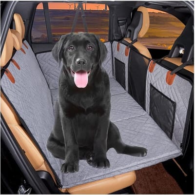Achterbankverlenger Hond - Hondenautobed - Reizen met huisdieren - Harde bodem - 66 x 45 x 10 cm - Grijs