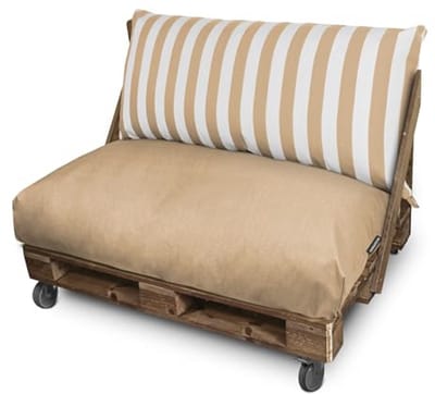 Set van 2 Beige Palletkussens voor Buiten - Waterdicht en Ademend