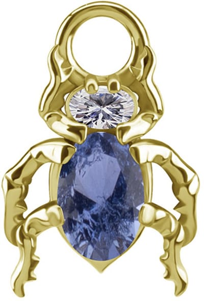 Crazy Needles - Charms - Cobalt-Chrome - Goud - Nano Gems Tanzaniet