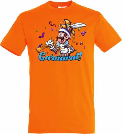 T-shirt Carnavalluh | Carnaval | Carnavalskleding Dames Heren | Oranje | maat XS