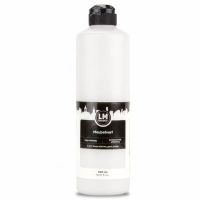 LM-Kreativ Meubelverf - Houtverf op waterbasis - Voor binnen en buiten - Milieuvriendelijk - Mistwit - 500 ml