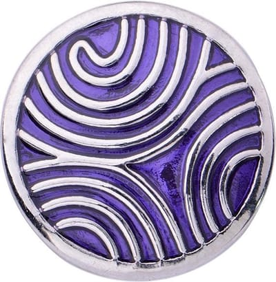 Quiges - Dames Click Button Drukknoop 18mm Golven Paars - EBCM250