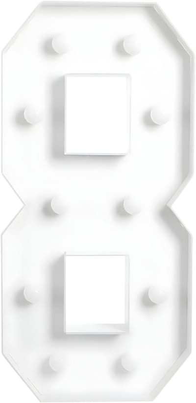 Reuze nummer LED-lamp – Voor verjaardagsfeestjes, jubileum, bruiloft, kerst of thuisgebruik – DIY decoratie – 100x48 cm, 0–9, wit