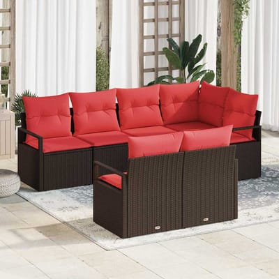 vidaXL Bankstel 7 st Bruin poly rattan