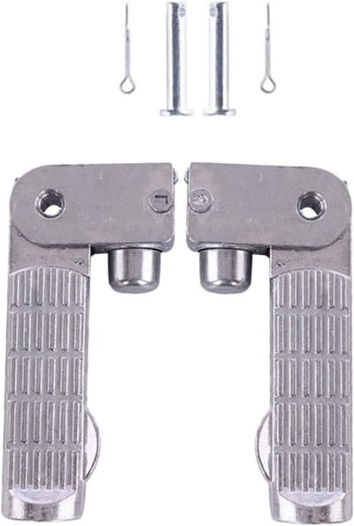 Voetsteunen Motorfiets - Opvouwbare Pedalen - Comfortabel Rijden - Antislip Grip - 11 cm Lengte - Zilver