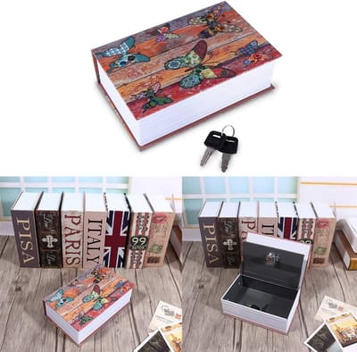 JHUBERS- Gelddoos verborgen ontwerp - Opbergdoos - Beveiligingsslot - Stabiele constructie - Karton/Metaal - Decoratie voor kamerinrichting - Boekenkluis