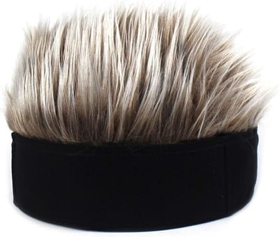 BukkitBow - Luxe Pruik Beanie - Winter Muts met Haar - Stijlvolle Heren Muts van Katoen - Warme Eyecatcher - 58cm - Zwart