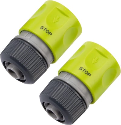 Rehau - Slangstuk - 2 x Waterstop - Tuinslang aansluiting - Voor 12 en 13 mm slang 1/2" - Schuifkoppeling