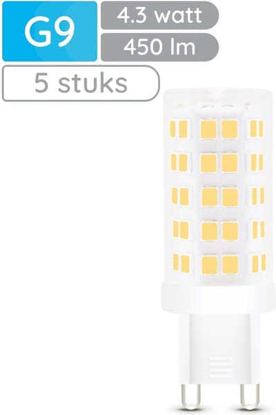 Modee LED Lamp G9 - 4.3W 4000K 450 LM 230V - LED Lamp insteek - Wit Licht - 5 stuks