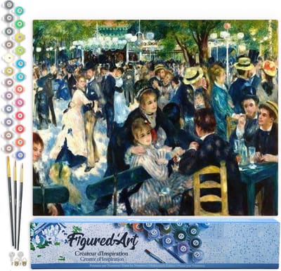 Figured'Art Schilderen op Nummer Volwassenen canvas Moulin Rouge Dansen - Handwerk acrylverf Kit DIY Compleet - 40x50cm zonder frame