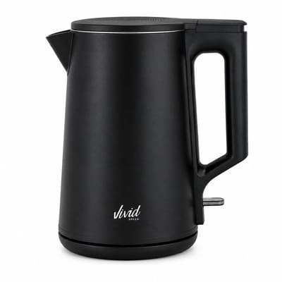 Vivid Green Waterkoker - 1.7L - Dubbelwandig - BPA-vrij - RVS - 2000W - Elektrisch - Zwart