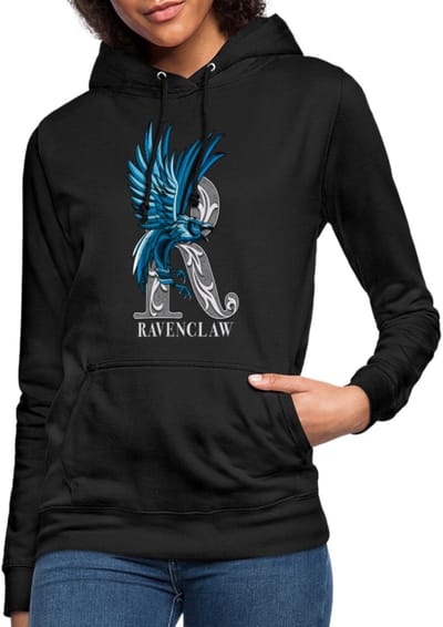 Harry Potter Ravenclaw Coat of Arms Monochrome Hoodie Dames