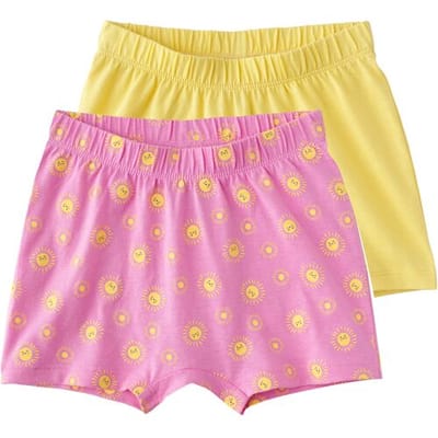 LUPILU Set van 2 baby shorts (roze/geel, 50/56)