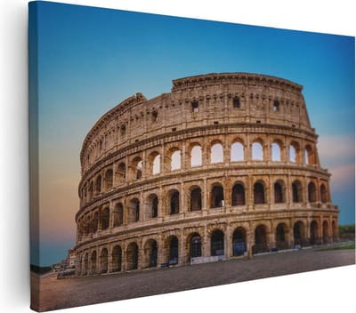 Artaza Canvas Schilderij Rome - 30x20 cm - Klein - Wanddecoratie Colosseum - Muurdecoratie Italië - Kamer Accessoires