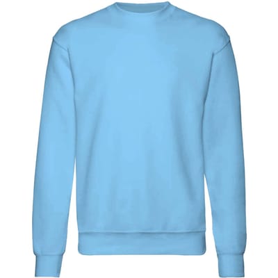 Fruit Of The Loom Kinder Unisex Premium 70/30 Sweatshirt (pak van 2) (Hemel Blauw) Maat 140